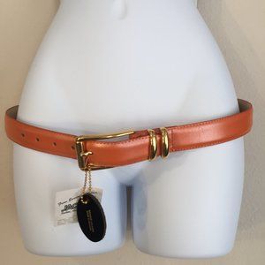 Jago Leather belt, apricot orange goldtone Canada